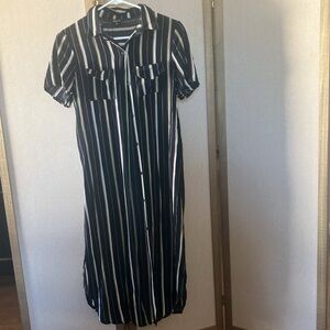 FINAL MARKDOWN Rave Striped Black and White Women's Duster 10
